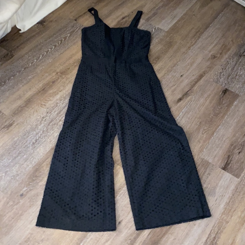 NWT lace eyelet wide leg Capri jumpsuit Size Tall 6 - Picture 5 of 6